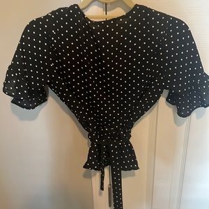 NWT polka dot peplum top